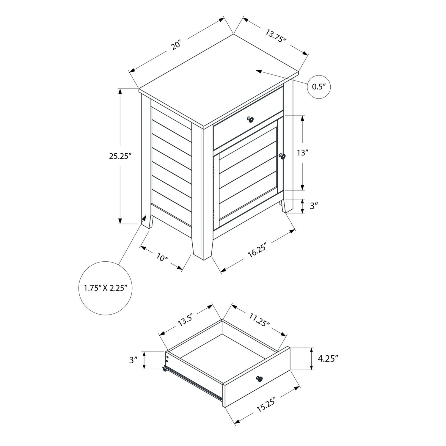 Accent Nightstand, Storage Drawer, Transitional - The Sleep Loft - Online Mattress Showroom NYC