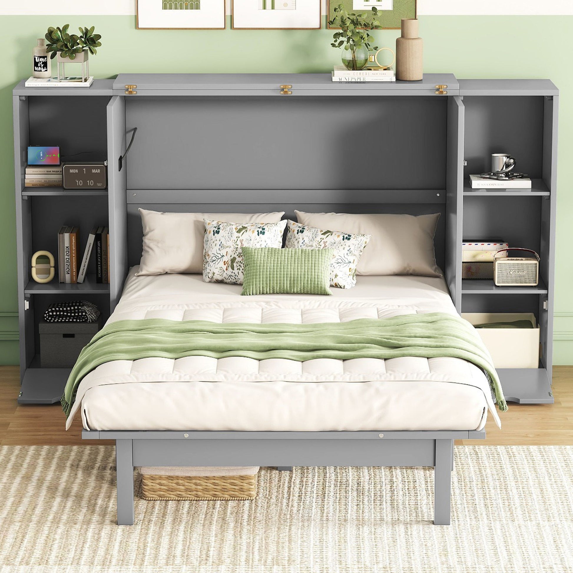 Murphy Bed With Shelves, Drawers And USB Ports - The Sleep Loft - Online Mattress Showroom NYC