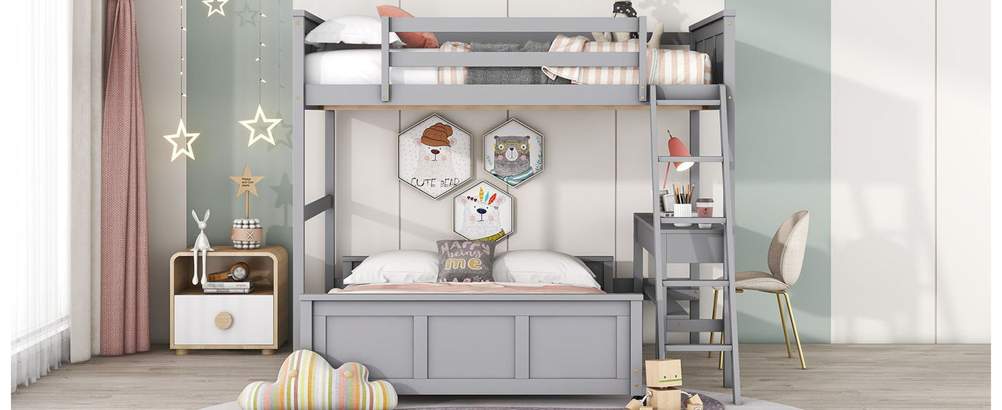Full Over Full Bunk Bed With Desk - The Sleep Loft - Online Mattress Showroom NYC