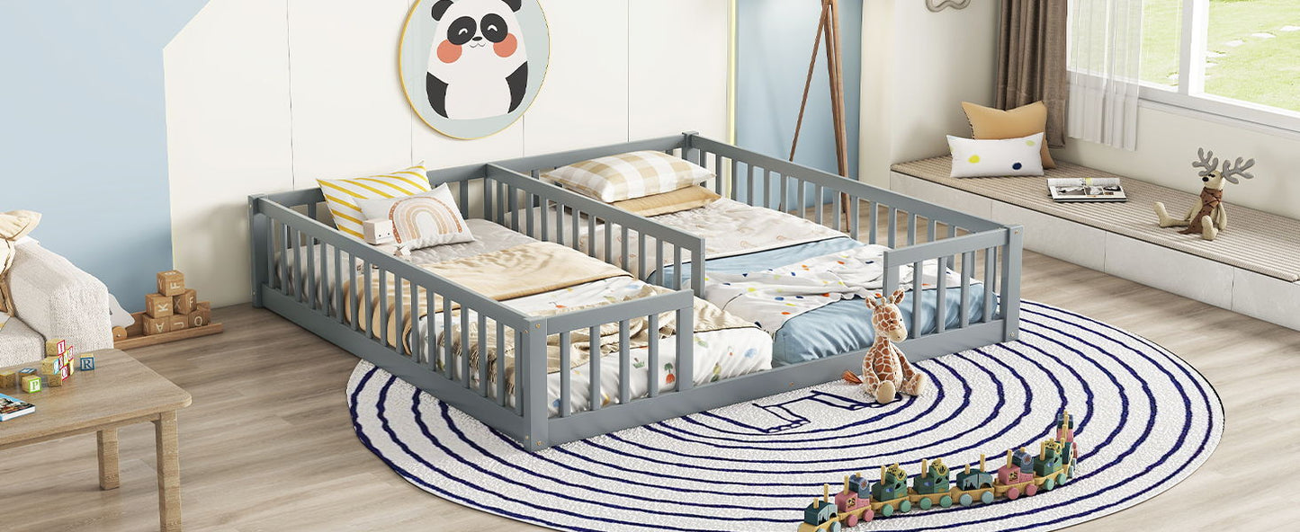 Double Floor Bed With Fence, Guardrails, Without Door - The Sleep Loft - Online Mattress Showroom NYC