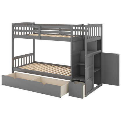 Bunk Bed, Convertible Bottom Bed, Storage Shelves And Drawers - The Sleep Loft - Online Mattress Showroom NYC