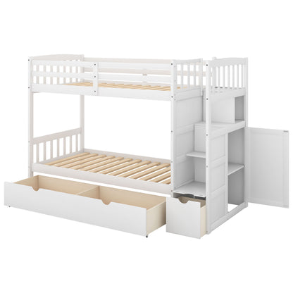 Bunk Bed, Convertible Bottom Bed, Storage Shelves And Drawers - The Sleep Loft - Online Mattress Showroom NYC