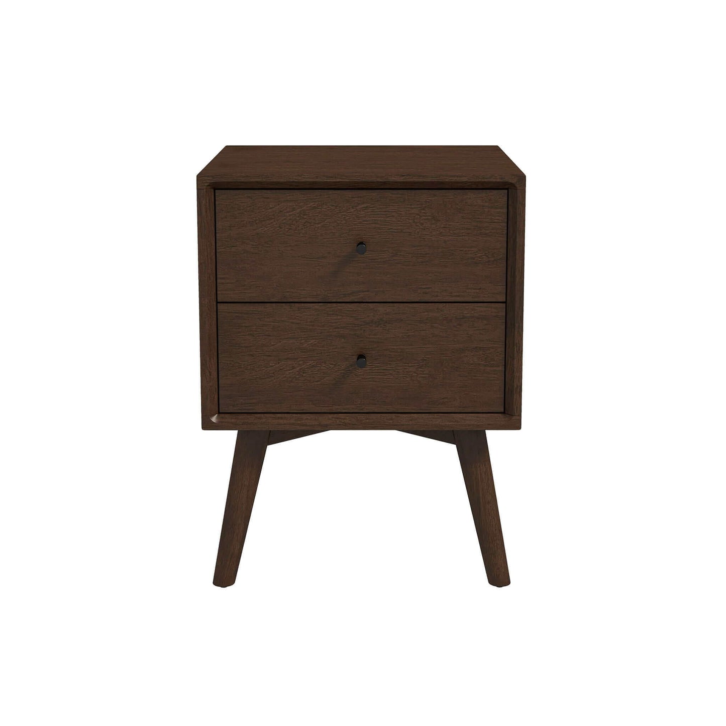Caroline - Mid-Century Modern Style White Night Stand 2 Drawer - The Sleep Loft - Online Mattress Showroom NYC