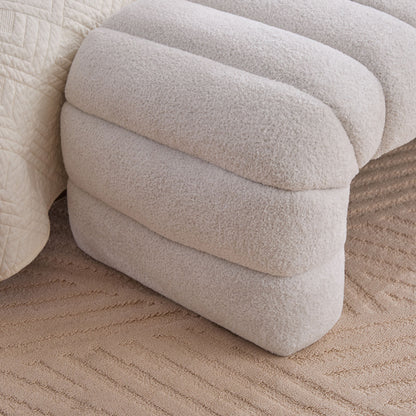 Modern Upholstered Armless Bed Bench With Channel Tufted Design - The Sleep Loft - Online Mattress Showroom NYC
