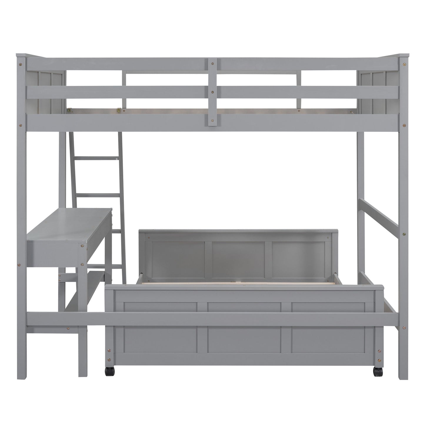 Full Over Full Bunk Bed With Desk - The Sleep Loft - Online Mattress Showroom NYC