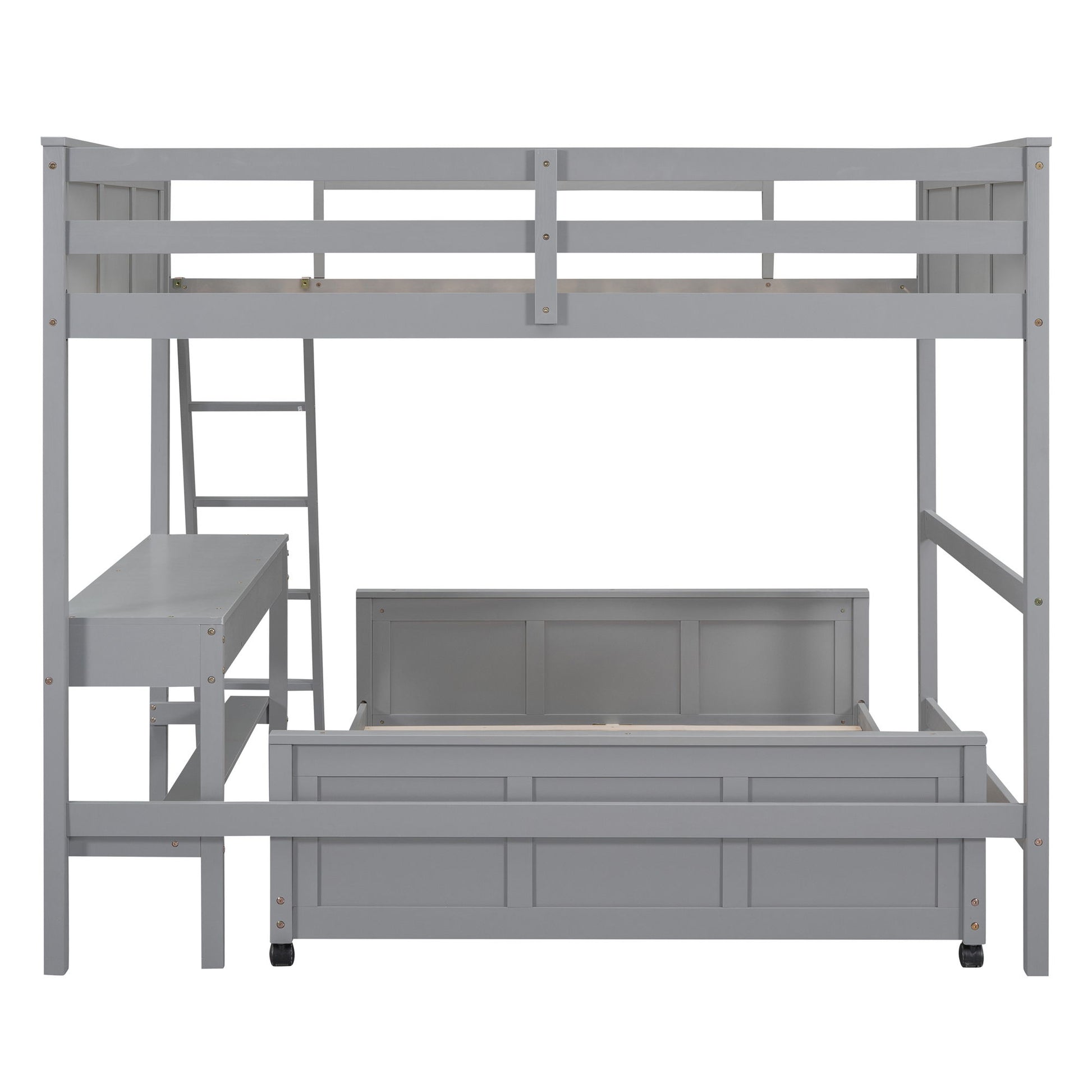 Full Over Full Bunk Bed With Desk - The Sleep Loft - Online Mattress Showroom NYC