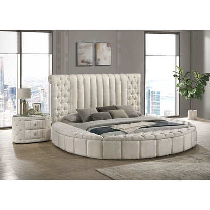 Santiago - Upholstered Round Storage Bed With Built In Charging Ports - The Sleep Loft - Online Mattress Showroom NYC