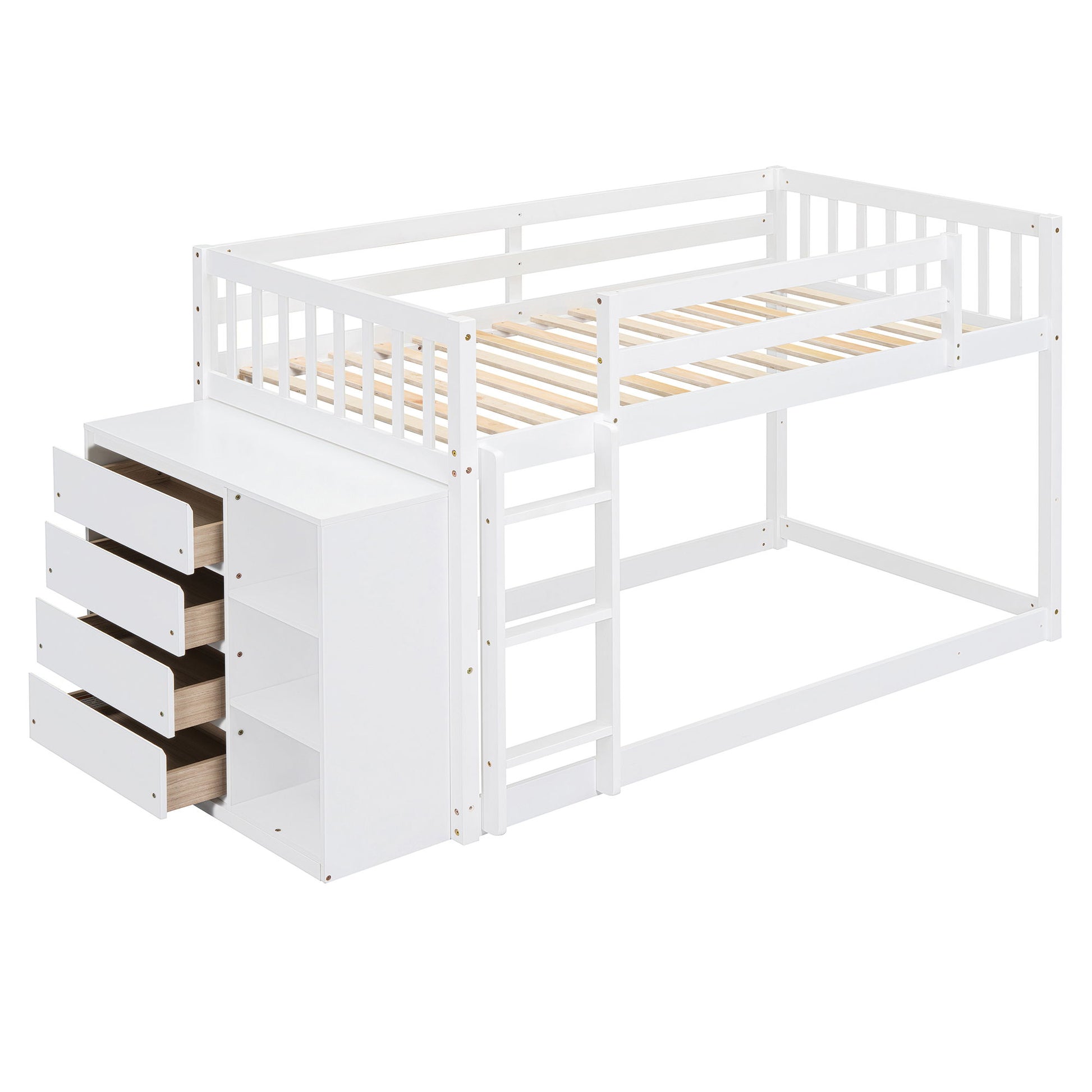Bunk Bed With 4 Drawers And 3 Shelves - The Sleep Loft - Online Mattress Showroom NYC