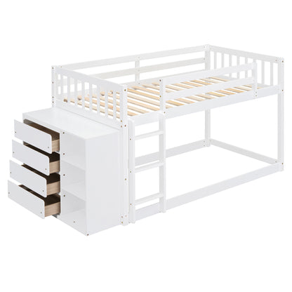 Bunk Bed With 4 Drawers And 3 Shelves - The Sleep Loft - Online Mattress Showroom NYC