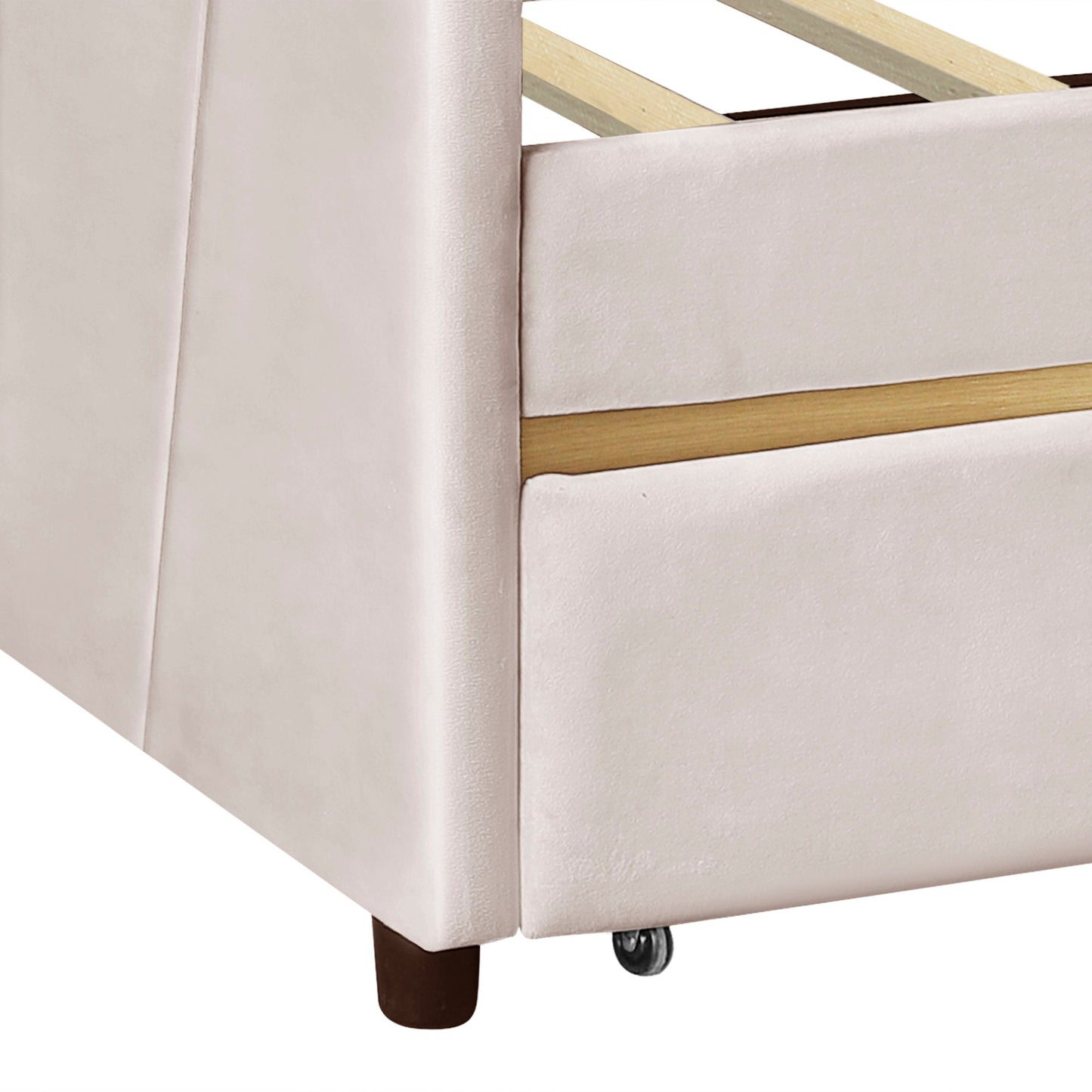 Upholstered Daybed With Two Drawers And Wood Slat - The Sleep Loft - Online Mattress Showroom NYC