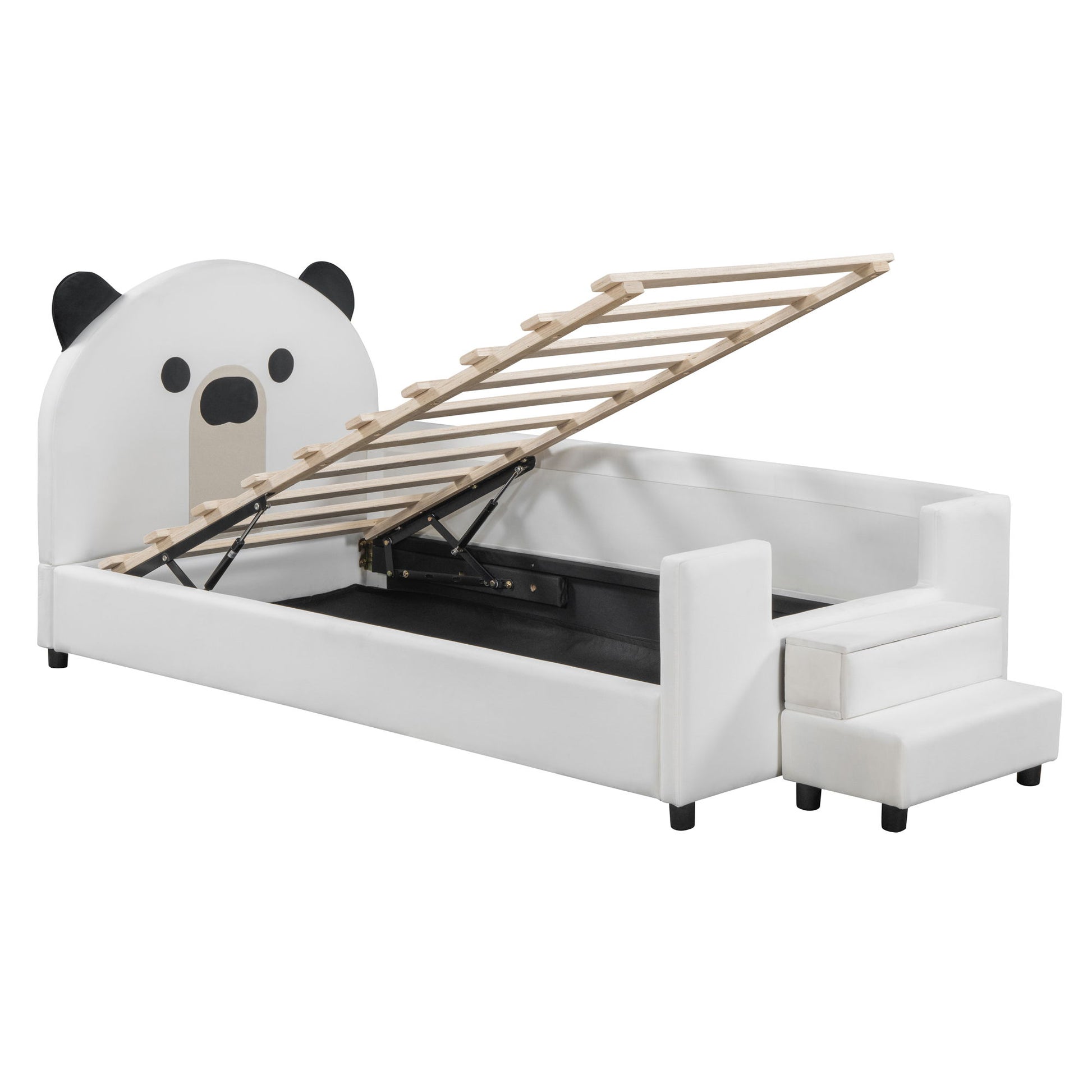 Upholstered Daybed With Bear Shaped Headboard, Hydraulic System And Breathable Fence - The Sleep Loft - Online Mattress Showroom NYC