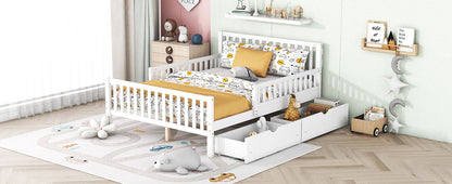 Platform Bed With Guardrails On Both Sides And 2 Storage Drawers - The Sleep Loft - Online Mattress Showroom NYC