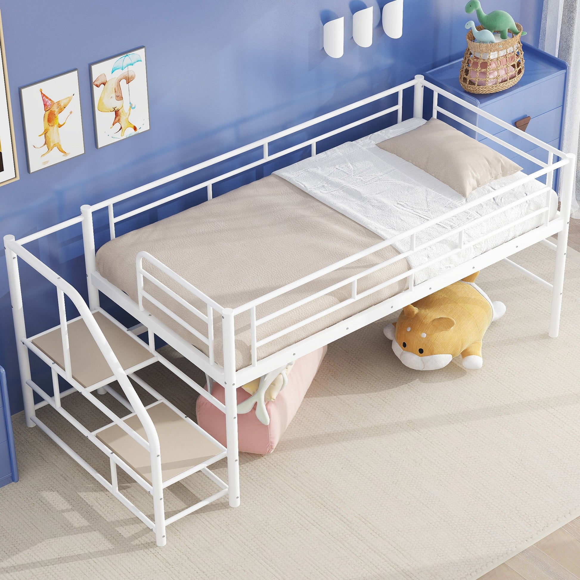 Loft Bed With Storage Stairs And Metal Frame - The Sleep Loft - Online Mattress Showroom NYC