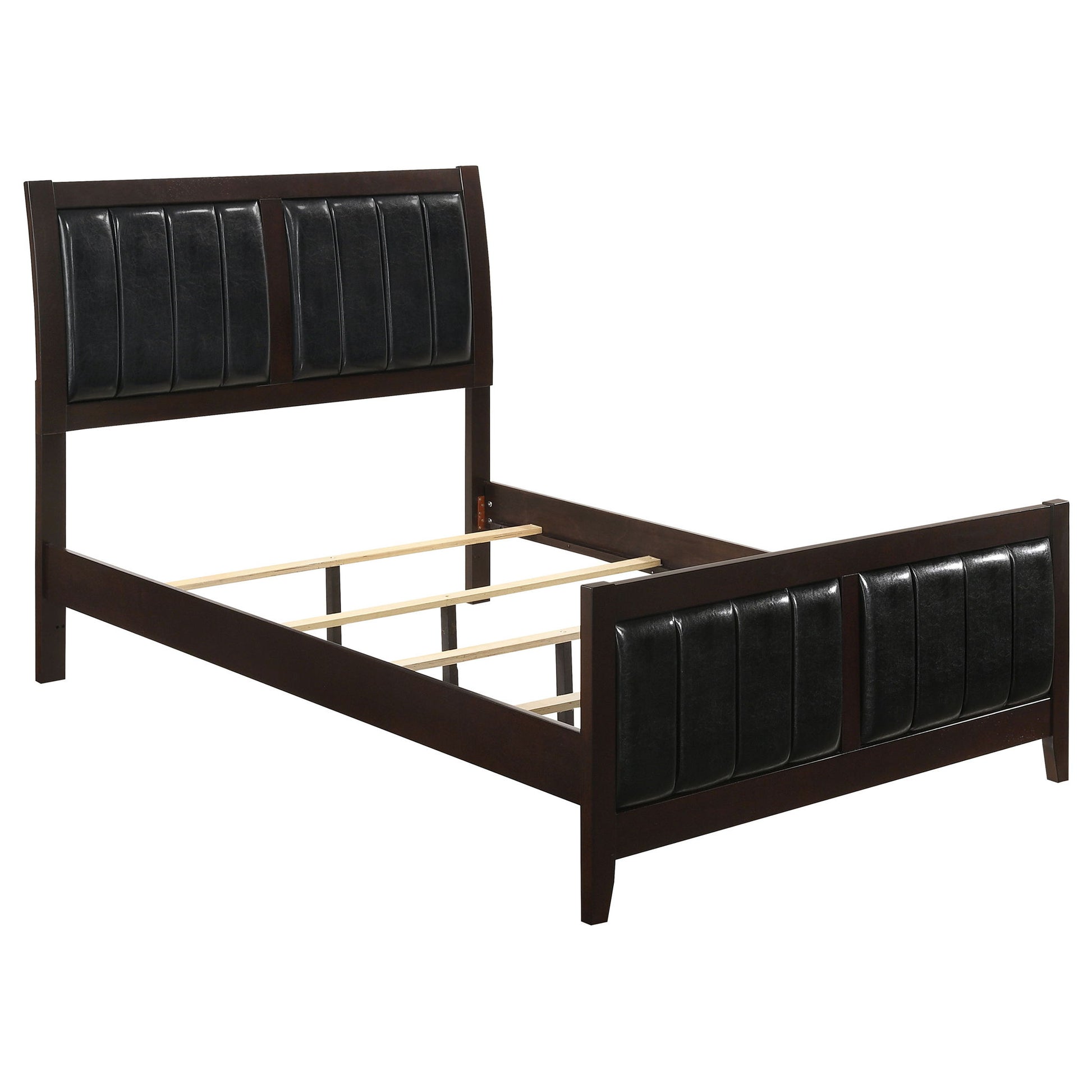 California King Upholstered Panel Bed With Headboard And Footboard - Cappuccino - The Sleep Loft - Online Mattress Showroom NYC