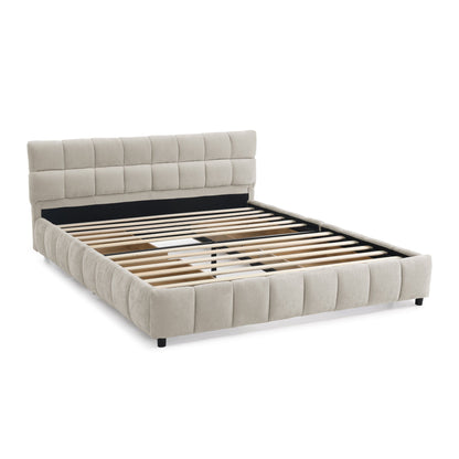 Modern Platform Bed Frame With Thick Fabric - The Sleep Loft - Online Mattress Showroom NYC
