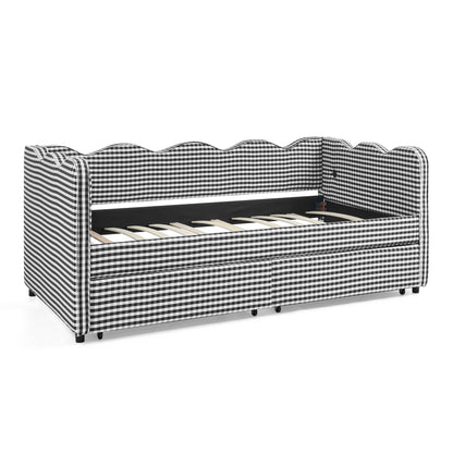 Gingham Daybed With USB Charging Port, Wave-Shaped Design - The Sleep Loft - Online Mattress Showroom NYC