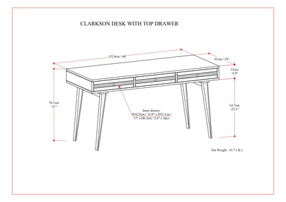 Clarkson - Desk - Rustic Natural Aged Brown - The Sleep Loft - Online Mattress Showroom NYC