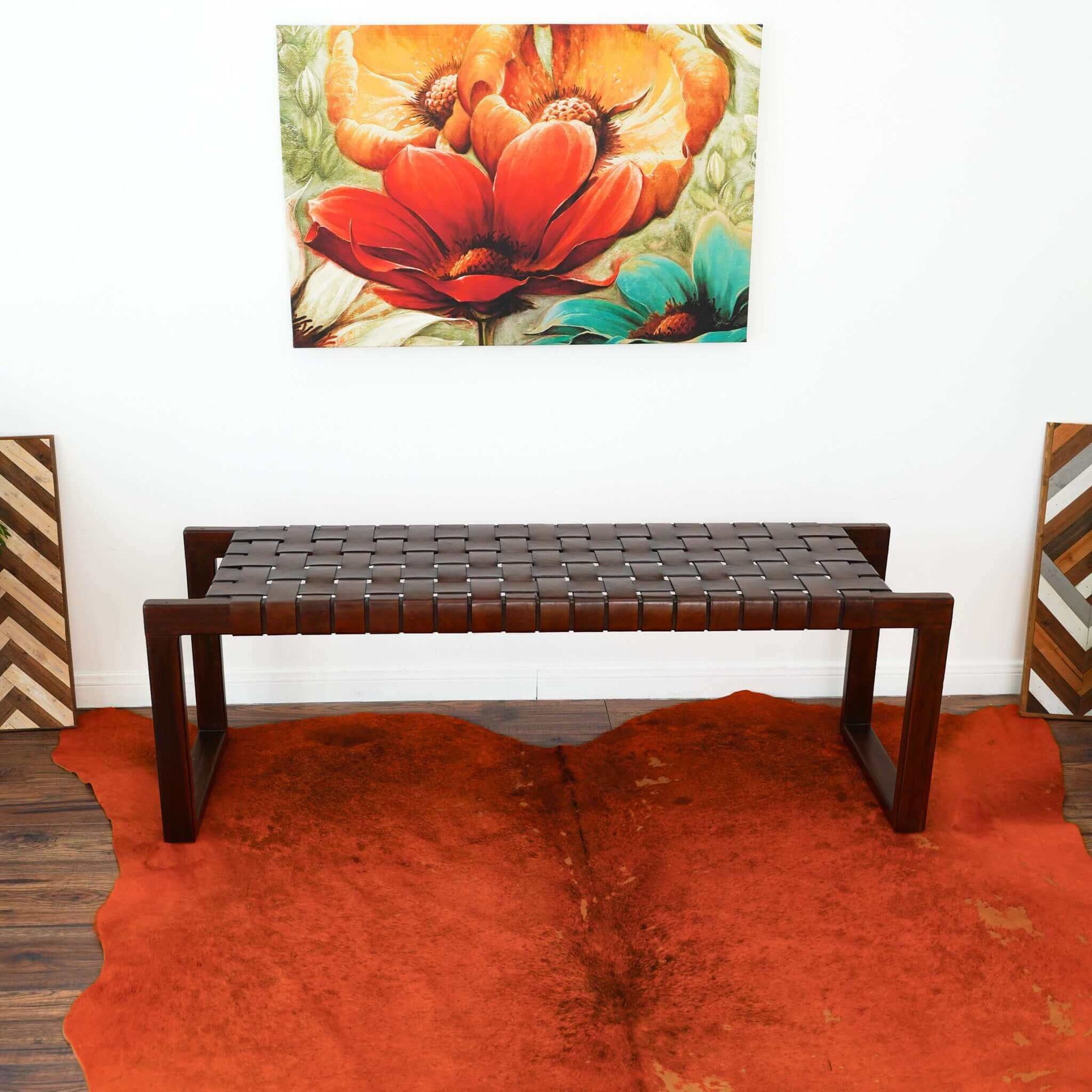 Christina - Bench - Cognac / Dark Brown / Tan - The Sleep Loft - Online Mattress Showroom NYC