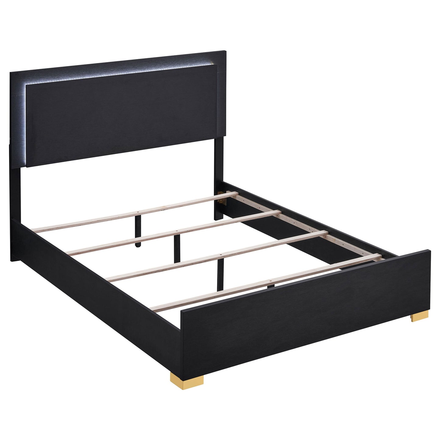 Medici - Eastern King LED Headboard Bed - Black - The Sleep Loft - Online Mattress Showroom NYC