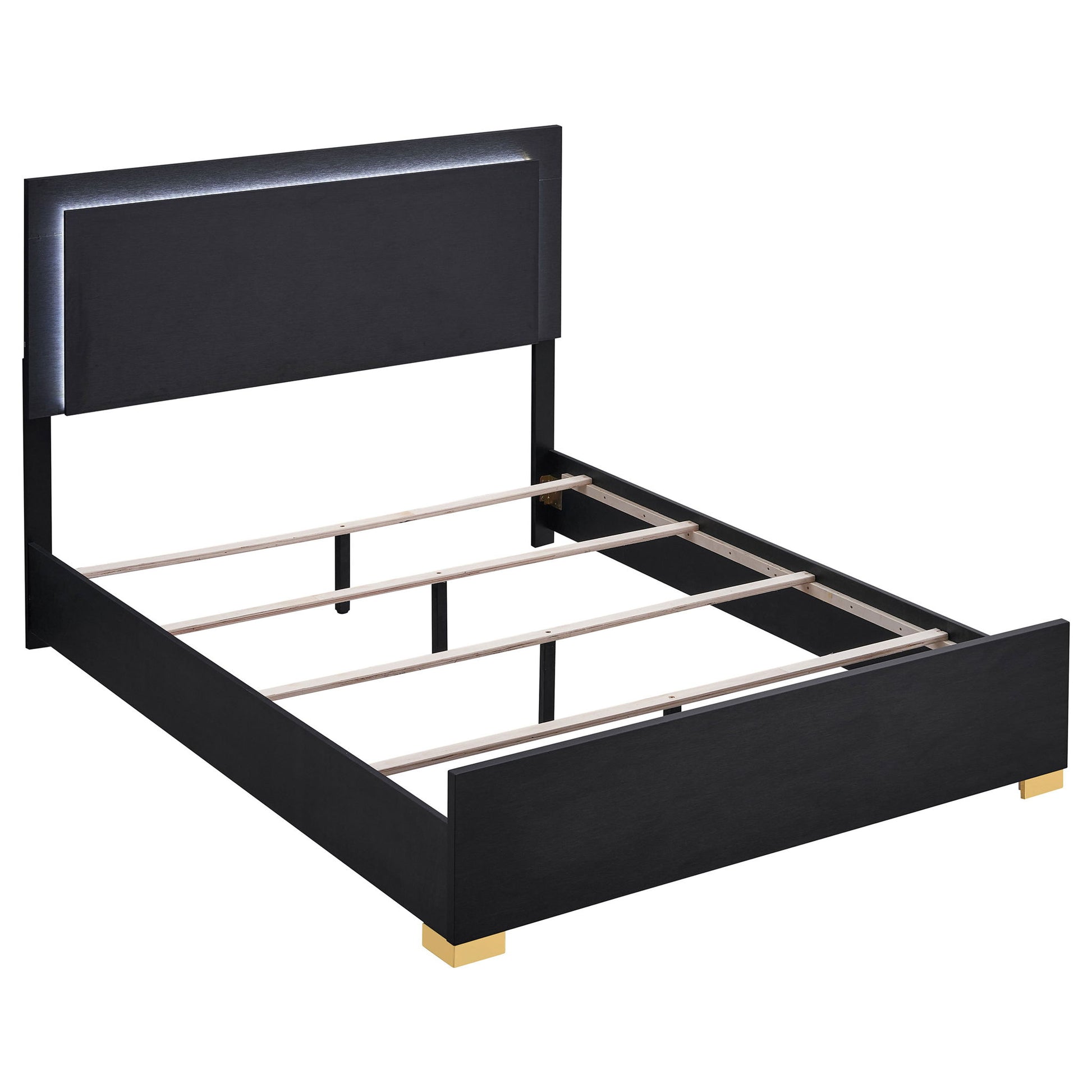 Medici - Eastern King LED Headboard Bed - Black - The Sleep Loft - Online Mattress Showroom NYC