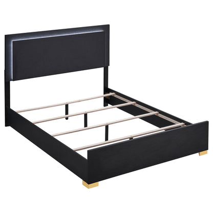 Medici - Eastern King LED Headboard Bed - Black - The Sleep Loft - Online Mattress Showroom NYC