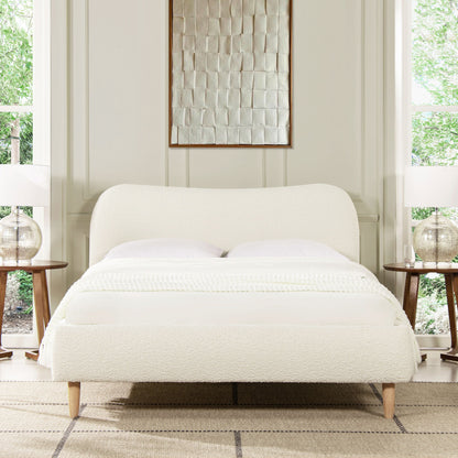 Roman - Curved Headboard Upholstered Platform Bed - The Sleep Loft - Online Mattress Showroom NYC