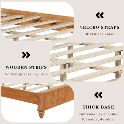 Platform Bed Frame & Tall Headboard