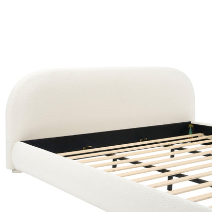 Upholstered Simple Modern Bedroom Bed With Curved Headboard - The Sleep Loft - Online Mattress Showroom NYC