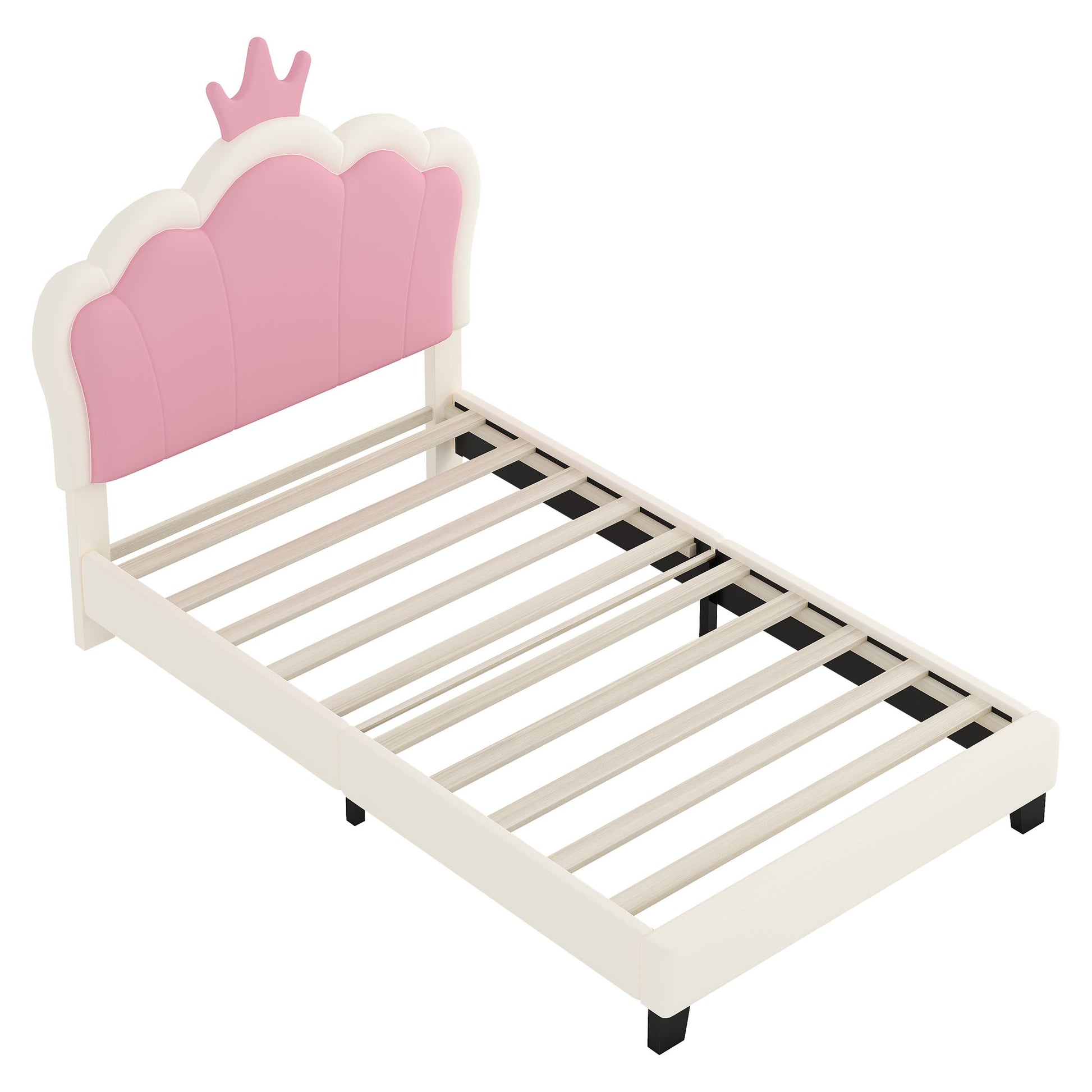 Upholstered Princess Platform Bed With Crown Headboard - The Sleep Loft - Online Mattress Showroom NYC