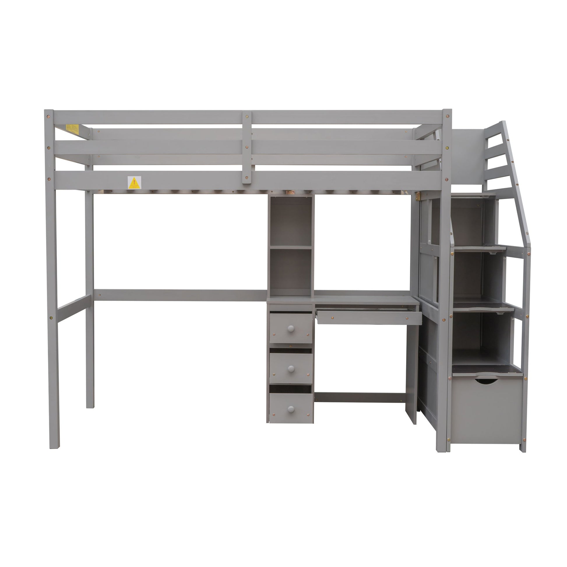 Loft Bed With Stand Alone Bed, Storage Staircase, Desk, Shelves, And Drawers - The Sleep Loft - Online Mattress Showroom NYC
